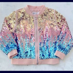 Girls Size 4/5 Sequin Bomber